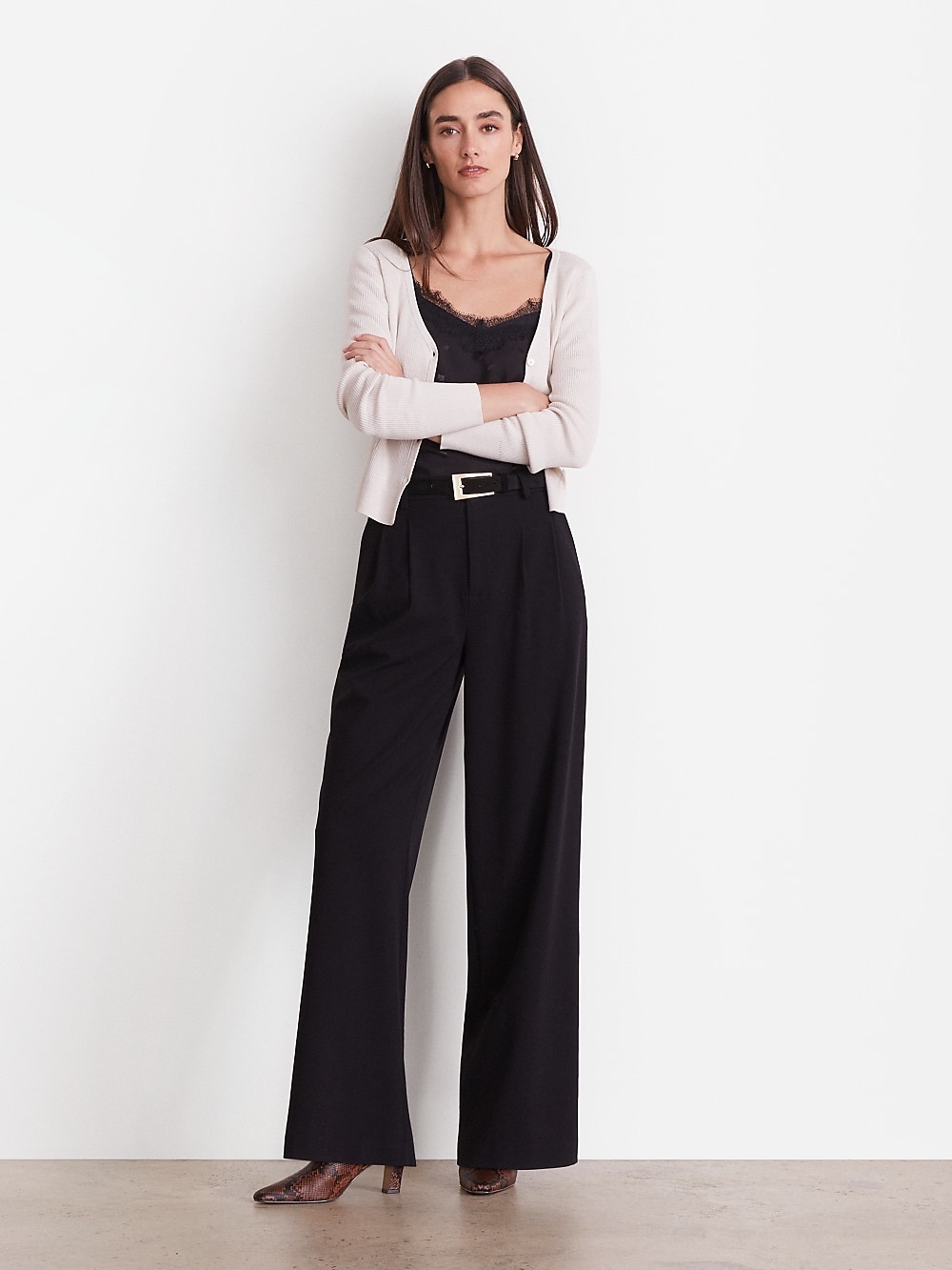 NWT LOFT Versa Seasonless Stretch Double Pleat Wide Leg Pants